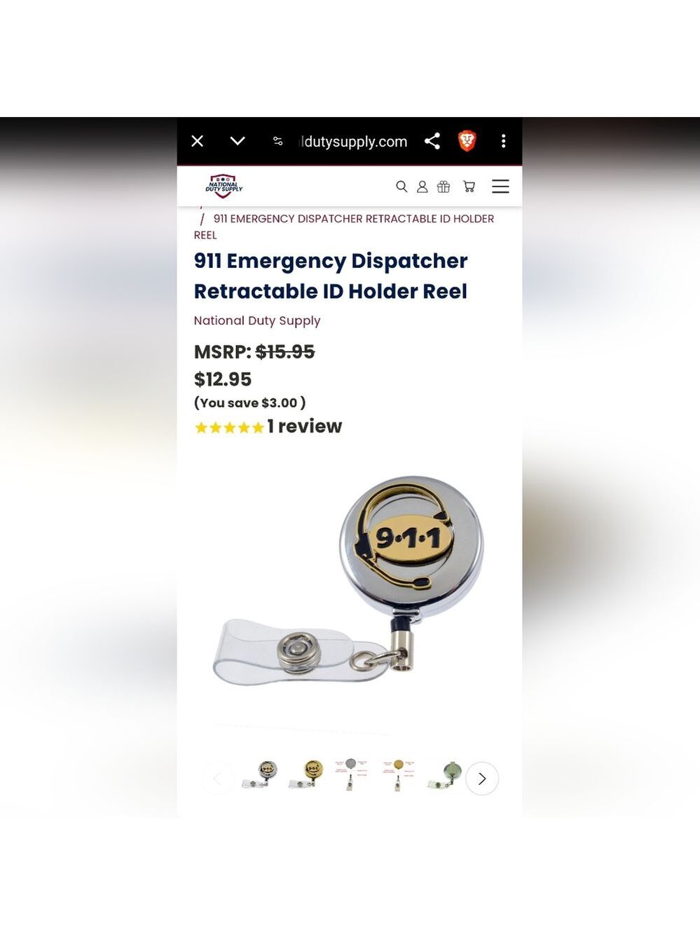 911 Emergency Dispatcher Retractable ID Holder Reel - Picture 5 of 5